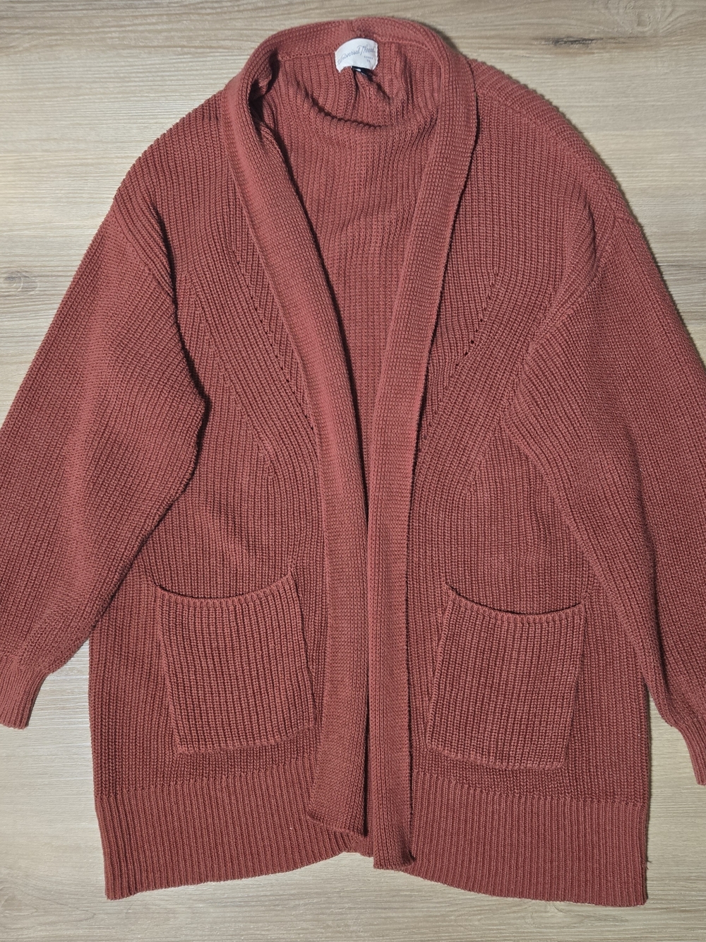 Universal Thread Open-Front Cardigan Sweater in Rust